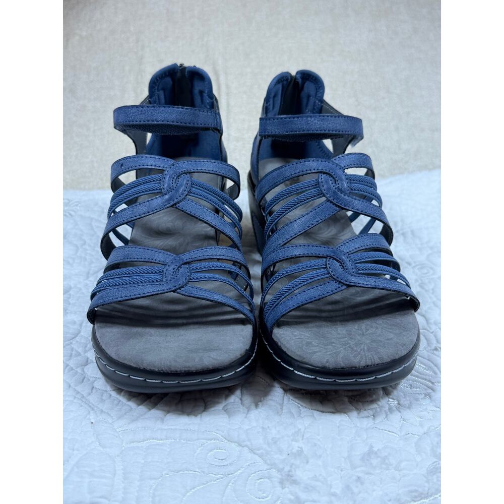 JBU by Jambu Women's 8M Blue Rosaline Strappy Comfort Wedge Sandals Casual Shoes - Picture 7 of 13